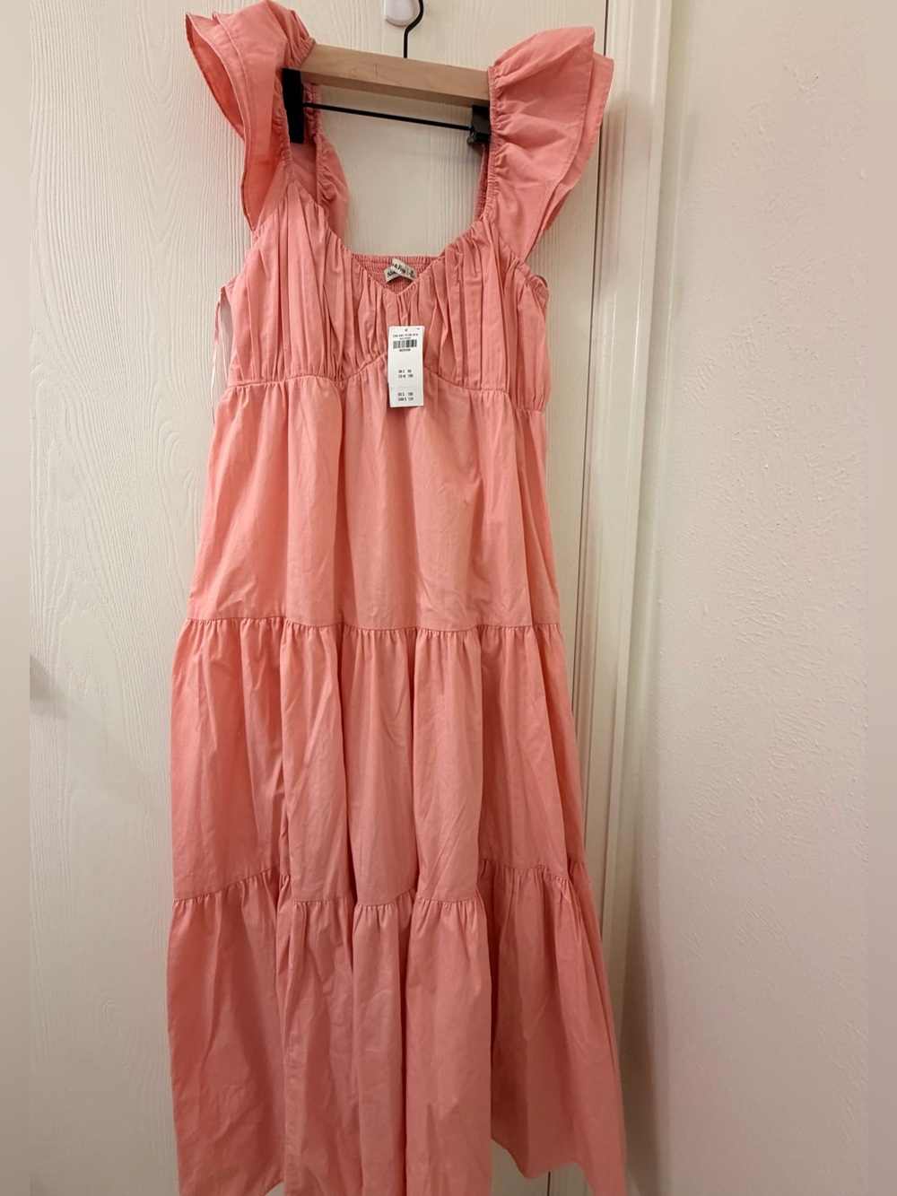 Abercrombie & Fitch Coral Pink Tiered Ruffle Dress
